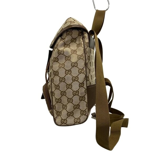 GUCCI GG Beige Dark Brown Jacquard Leather Backpack 656-040725 main image 11